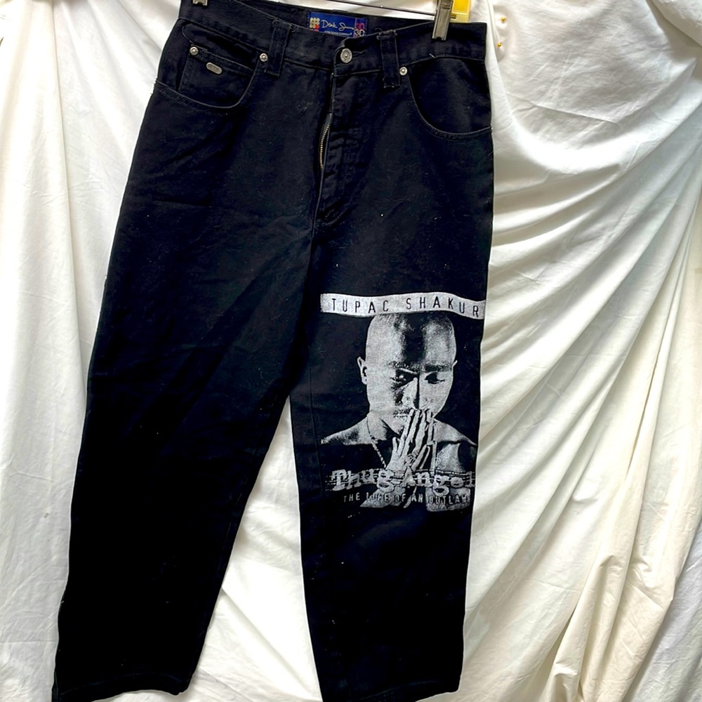 Dtk New York denim co denim cargo Tupac shakur printed thug angel sz 30x32